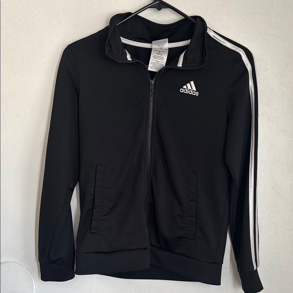 Adidas Black Jacket with White Accents